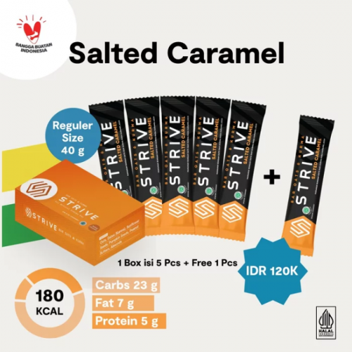 STRIVE Energy Bar - Full Bar - Salted Caramel - 1 BOX isi 6